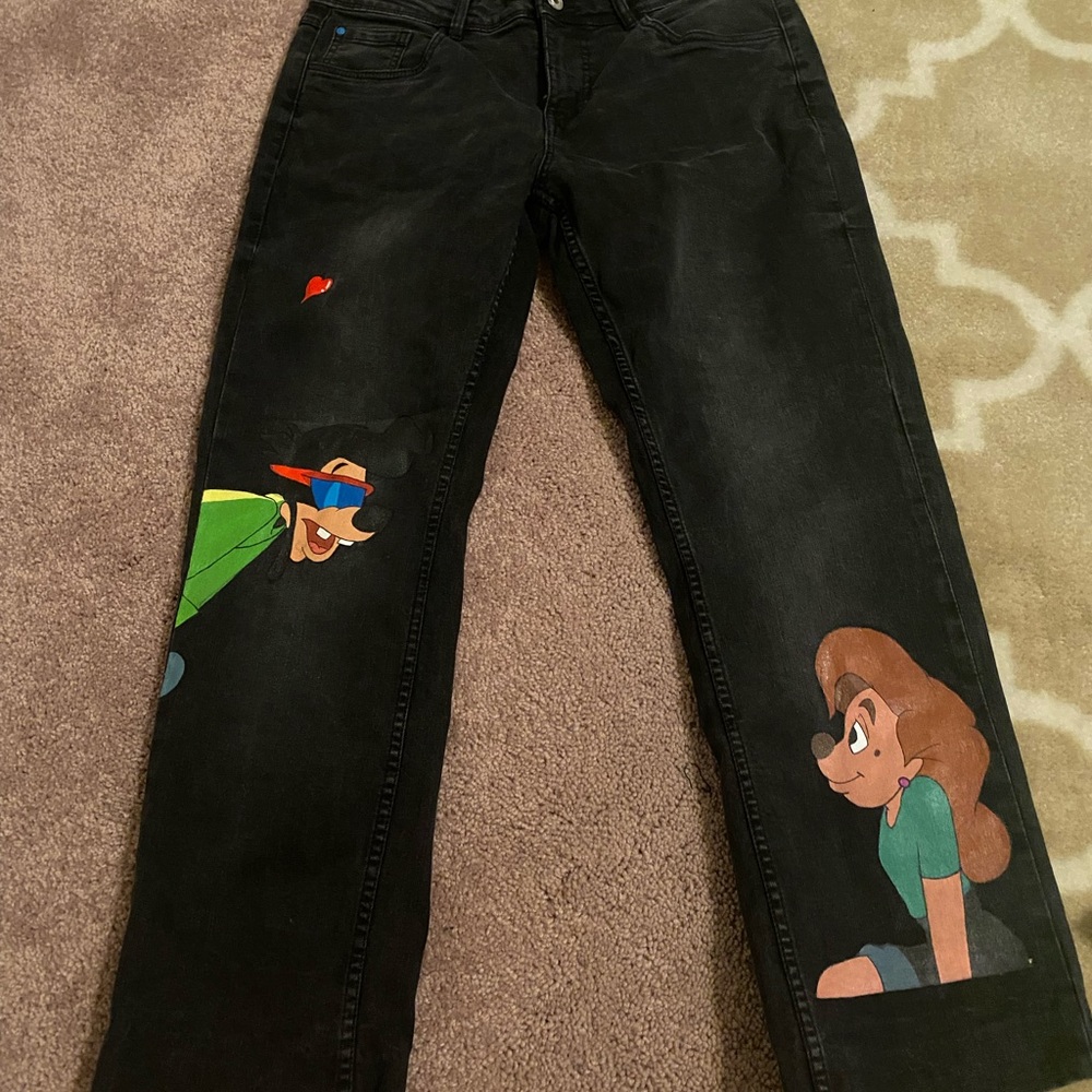 Hand painted A Goofy Movie jeans